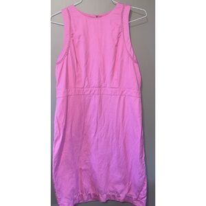 Ann Taylor Sleeveless Solid Hot Pink Dress Women's Size 14 Comfy